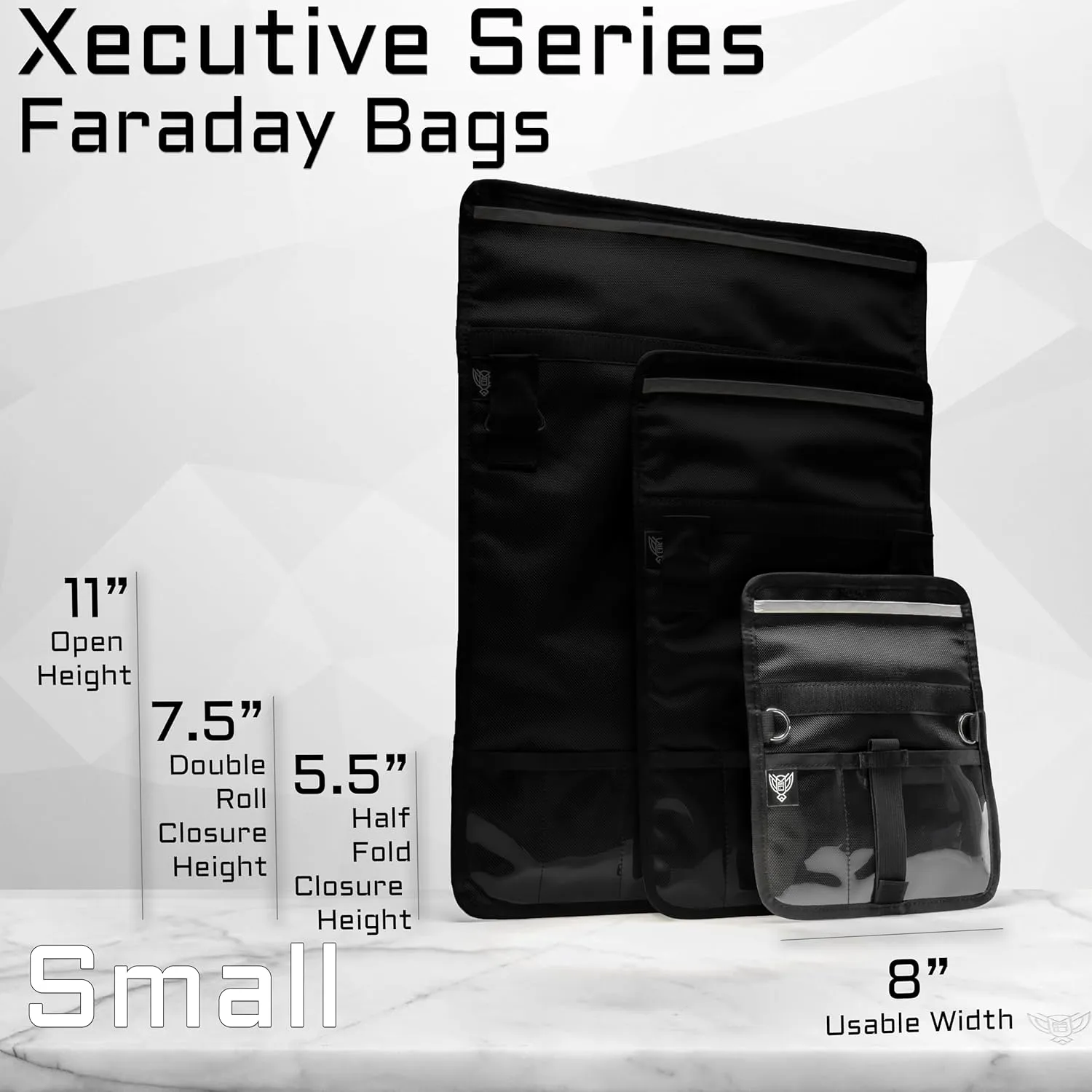 ~ Faraday Bag for Phones and Other Small Electronics (11" x 9") ~ Data Security for Executive Travel ~ Shoulder Strap Included ~ Tracking/Hacking Defense