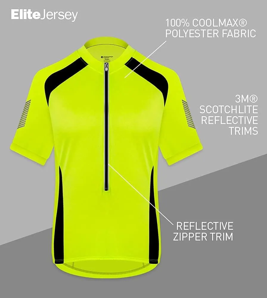 | Men's Elite Cycling Jersey | High Visibility Performance Bike Jersey | Made in USA
