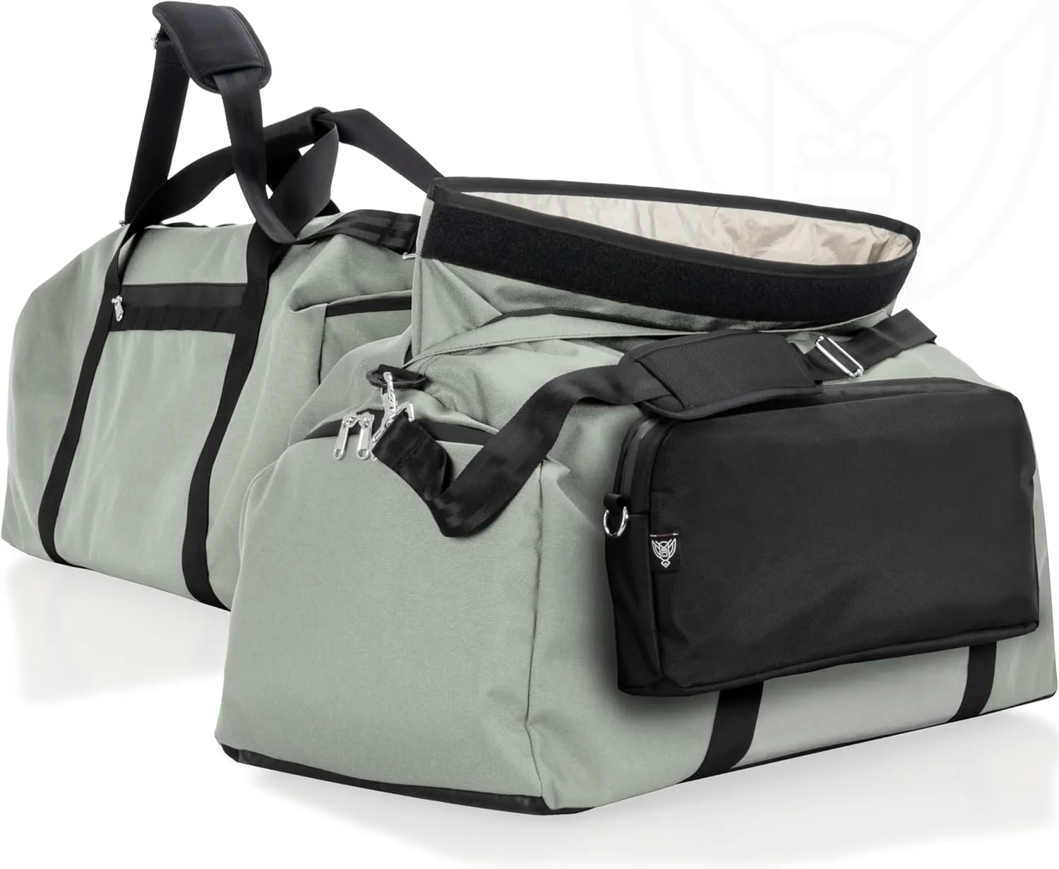 ~ Xecutive Transport Faraday Duffel Bag with Removable XTECH Pouch for Computer Towers and Other Large Electronics ~ Data Security ~ Shoulder Strap Included ~ Silver