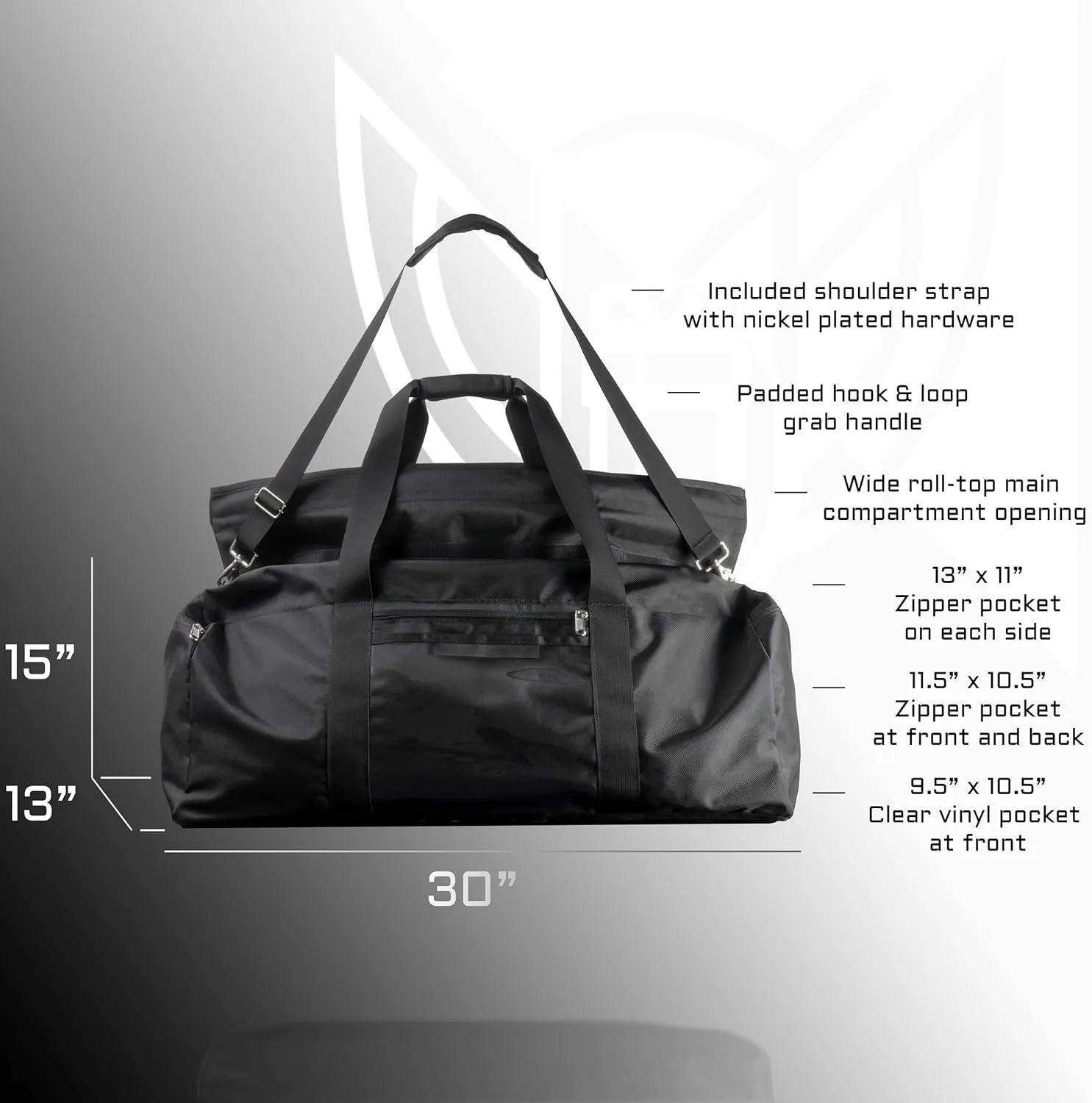 ~ Xecutive Transport Faraday Duffel Bag with Removable XTECH Pouch for Computer Towers and Other Large Electronics ~ Data Security ~ Shoulder Strap Included ~ Silver