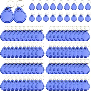 100PCS 13.56MHz UID Keyfobs IC Keyfobs RFID Key fob Token NFC Tags Rewritable RFID Writable Access Control Key Card for Entry Access Control System (IC