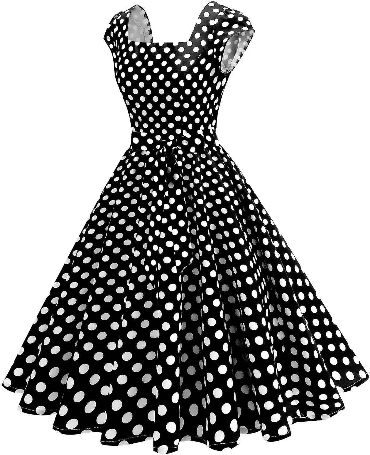 1950s Dress for Women Vintage Elegant Cap Sleeve Polka Dot Cocktail Party Dresses Rockabilly Homecoming Swing Dress
