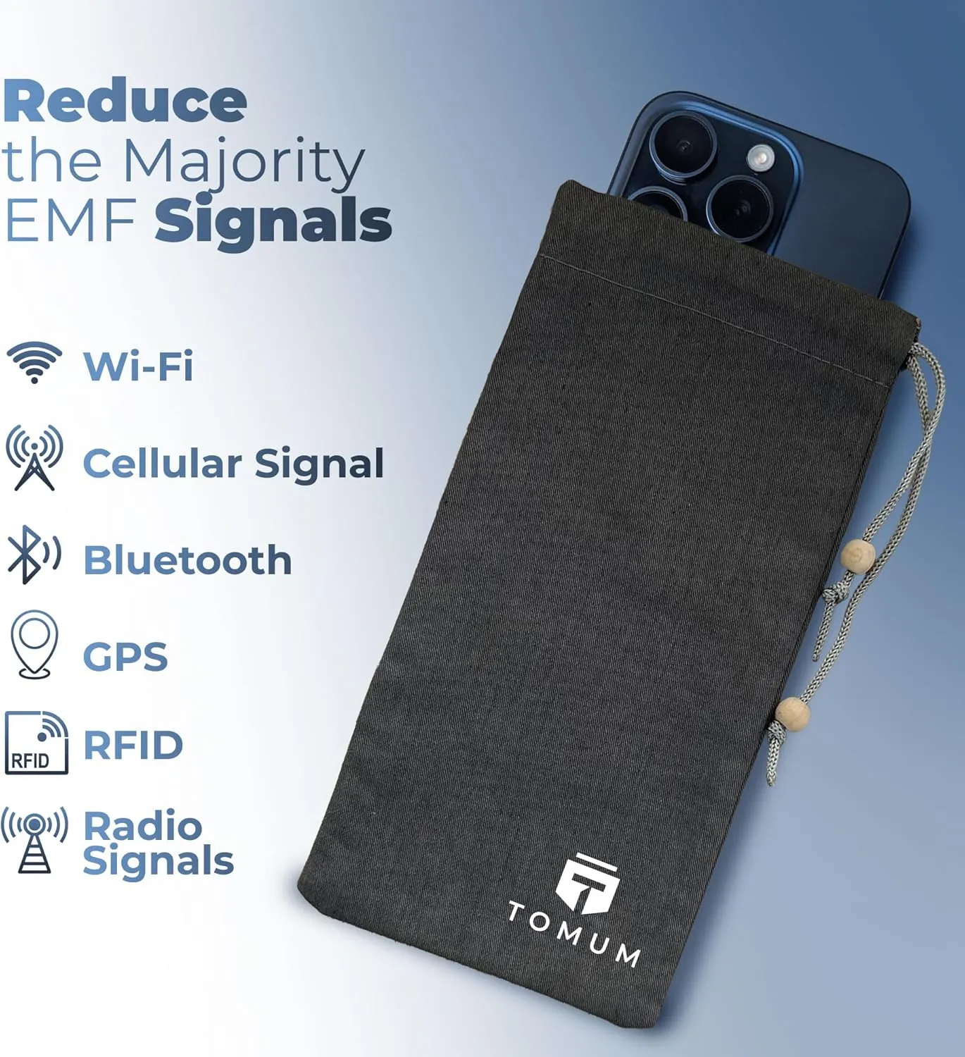 (2 Pack) EMF Shield Sleeve for Cell Phone - EMF Protection Smartphone Pouch - Anti EMP Bag - Signal Reducing Case for Radiation EMF EMP 5G RFID Black