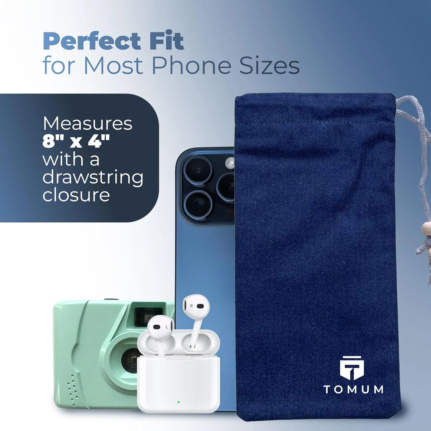 (2 Pack) EMF Shield Sleeve for Cell Phone - EMF Protection Smartphone Pouch - Anti EMP Bag - Signal Reducing Case for Radiation EMF EMP 5G RFID Blue