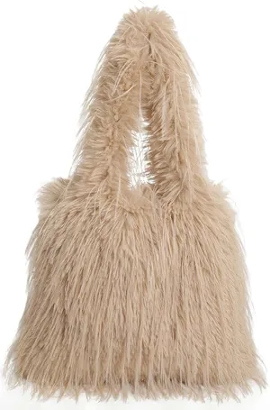 2024 Winter Plush Tote Bag Women Cozy Long Fur Shoulder Bag Soft Fuzzy Tote Fall Winter Purse Magnetic Multiple Colors