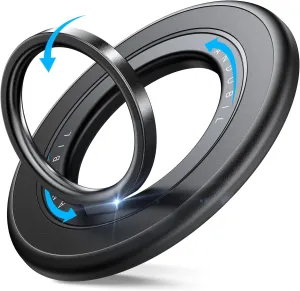 2025 [Sability Max] Magnetic Phone Grip [Rotate Ring & Ultra-Strong Dual-Sided Magnet] iPhone Ring Holder Compatible with MagSafe iPhone 16 Pro Max 15 14 13 12 Samsung S25 etc, Gym Accessories, Black
