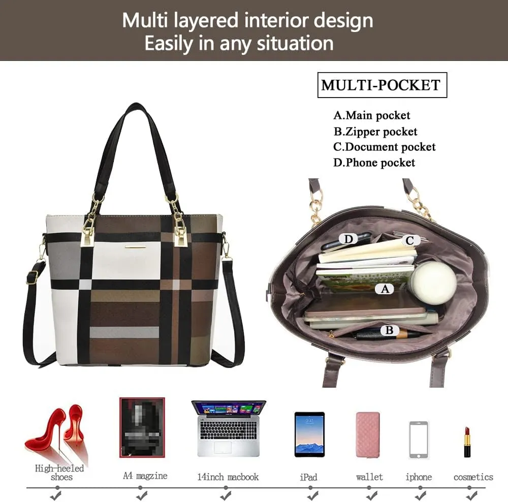 2E-youth Designer Purses and Handbags for Women Satchel Shoulder Bag Tote Top Handle Bag
