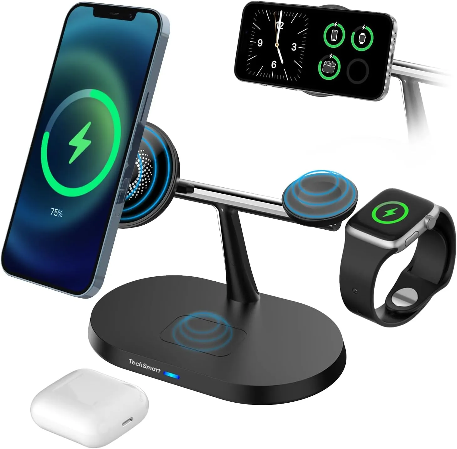 3-in-1 Wireless Charging Station for iPhone, Apple Watch & AirPods - Fast Magnetic Charger Stand, Compatible with iPhone 12-16 Series, Apple Watch Ultra & SE
