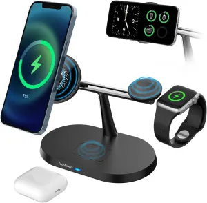 3-in-1 Wireless Charging Station for iPhone, Apple Watch & AirPods - Fast Magnetic Charger Stand, Compatible with iPhone 12-16 Series, Apple Watch Ultra & SE