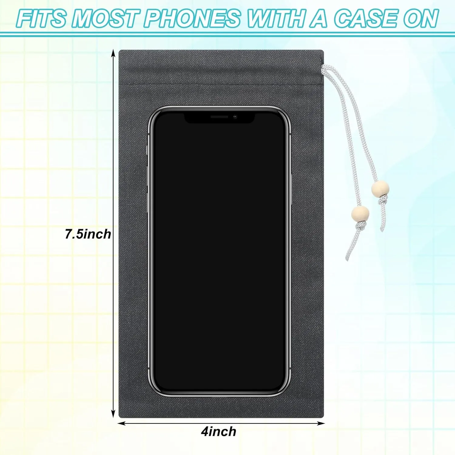 3 Pcs Emf Blocking Phone Case Emf Shield Sleeve Protection Cell Phone Pouch Fits in Pocket Smartphone Case Shield Bag Defense Against Signal Intrusion GPS and Signal, 7.5" x 4"(Black)