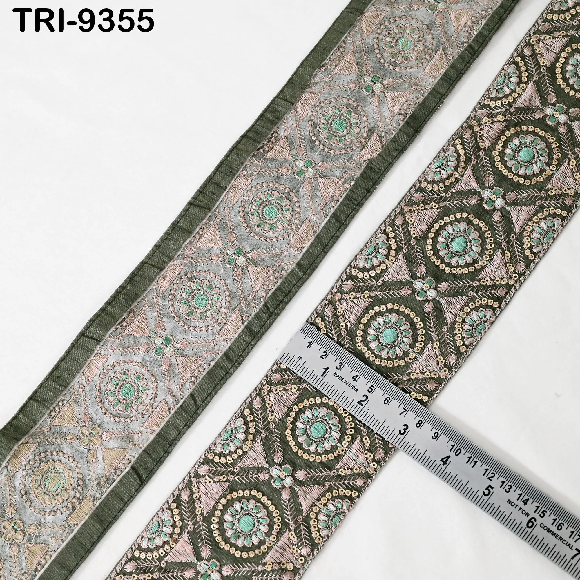 3 Yard Embroidery 8cm Trim Ribbons Indian Sari Border Embroidered DIY Crafting Sewing Regency Reticules Victorian Handbags Junk Journals