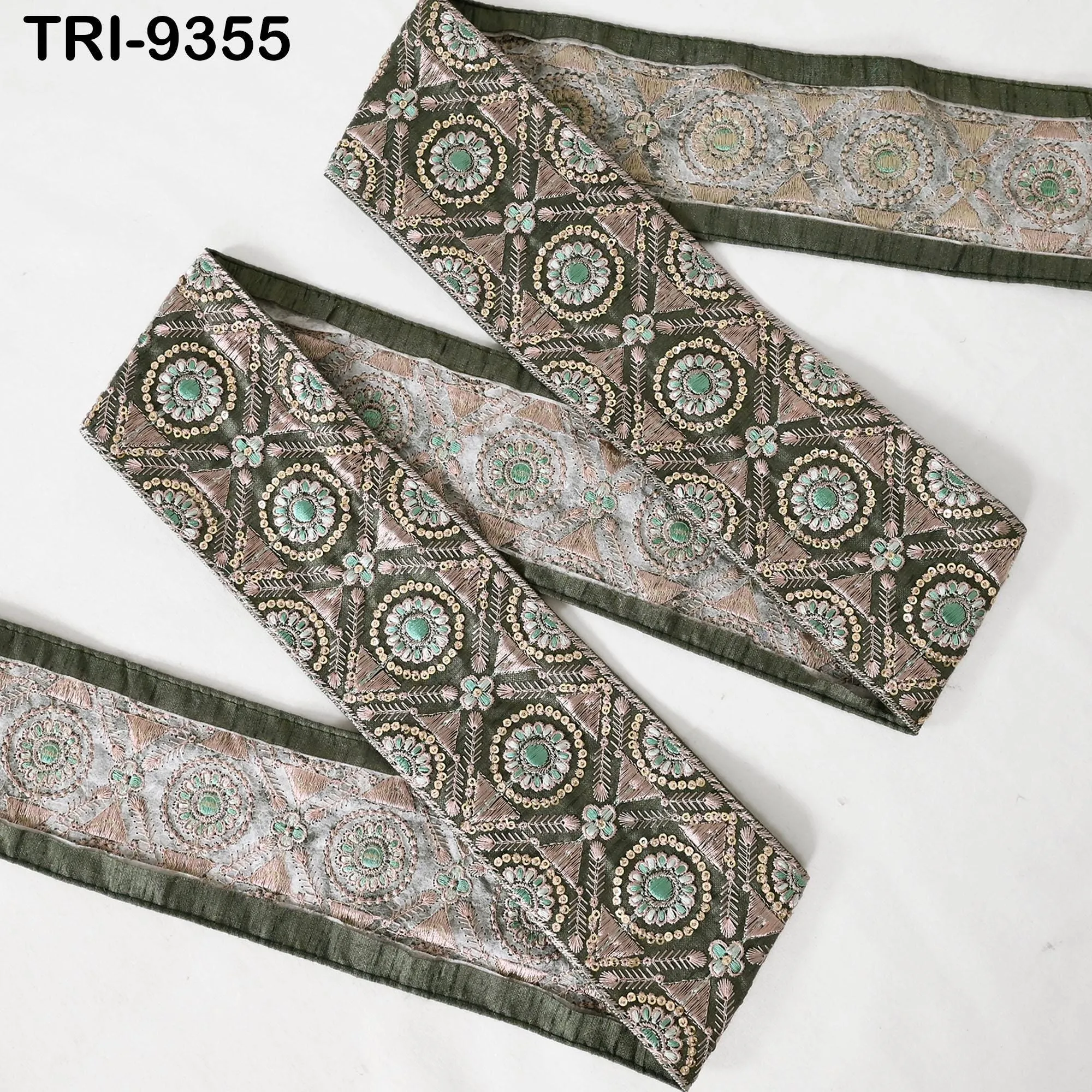 3 Yard Embroidery 8cm Trim Ribbons Indian Sari Border Embroidered DIY Crafting Sewing Regency Reticules Victorian Handbags Junk Journals