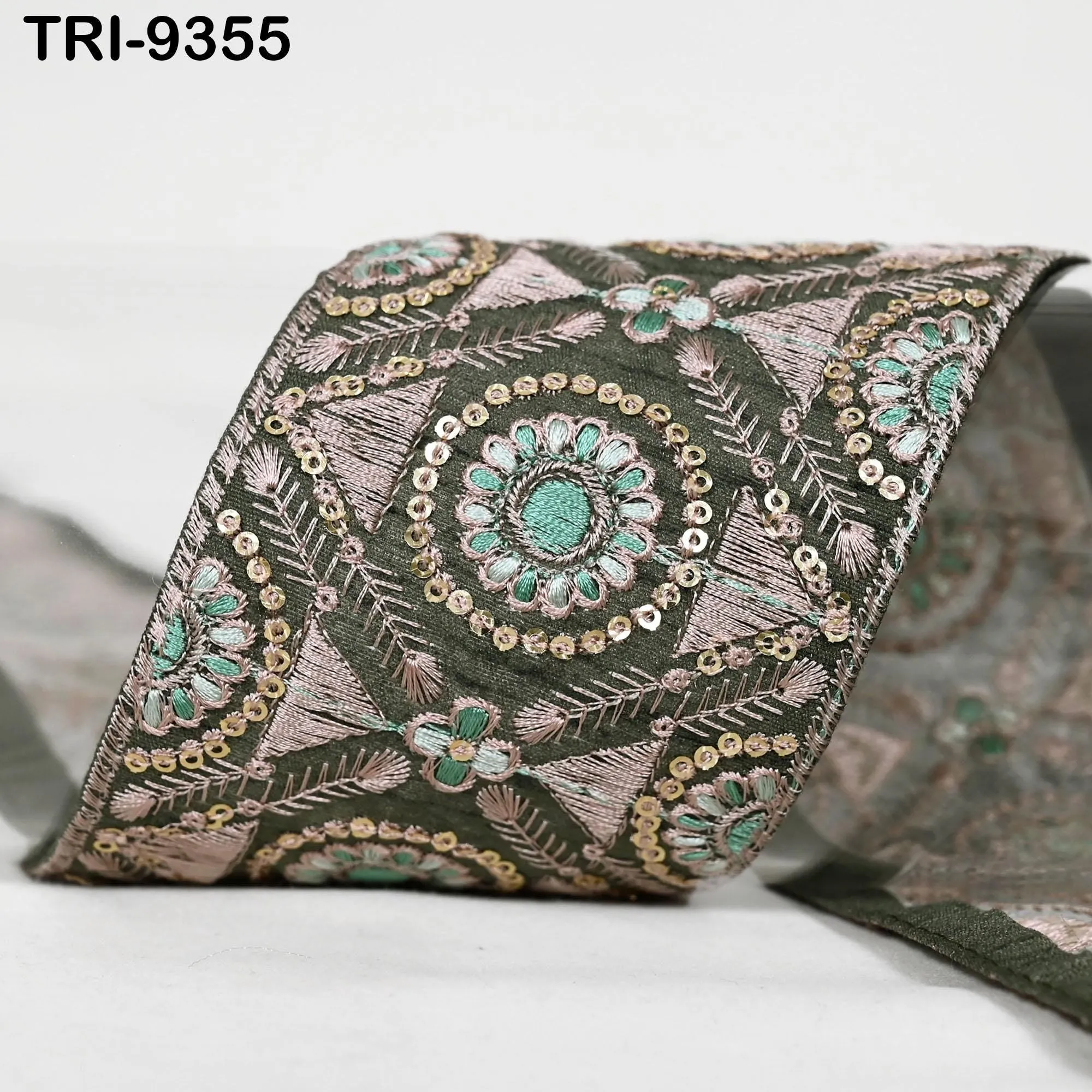 3 Yard Embroidery 8cm Trim Ribbons Indian Sari Border Embroidered DIY Crafting Sewing Regency Reticules Victorian Handbags Junk Journals