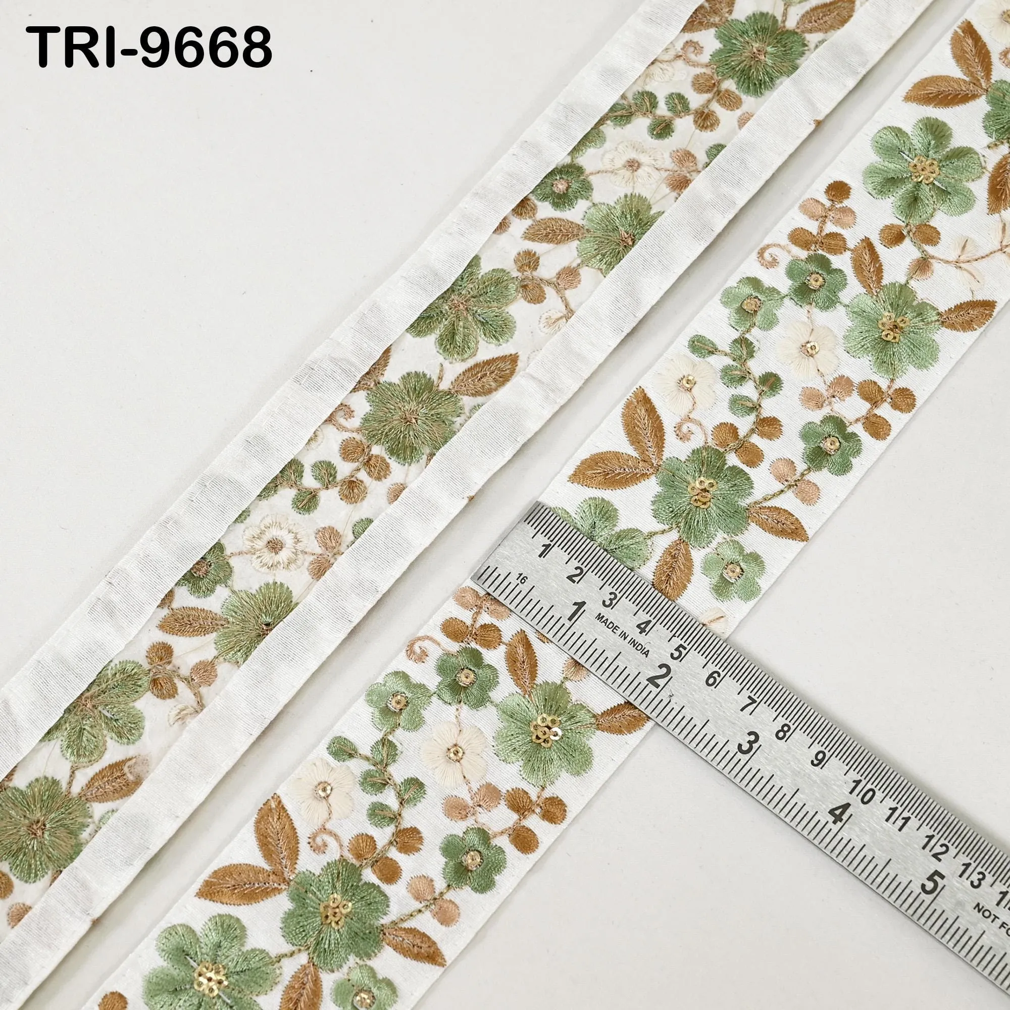 3 Yard Indian Embroidery Fabric 5cm Trim Embellishments DIY Crafting Sewing Saree Indian Sari Border Embroidered Ribbons Decorative Tapes