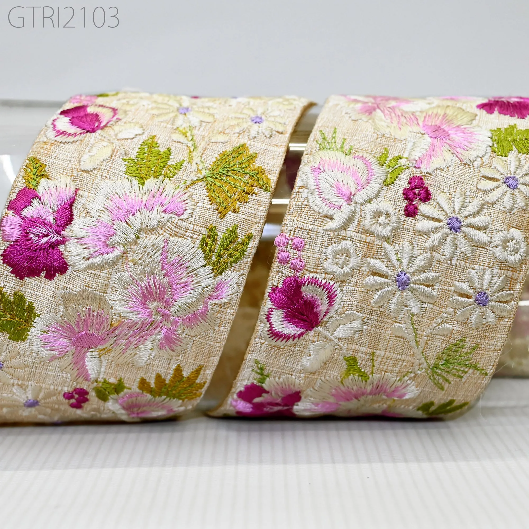 3 Yard Indian Embroidery Sari 7cm Trim Embroidered Wedding lehenga Border Saree Cushions Cover Sewing Crafting  Curtains Headbands Ribbon