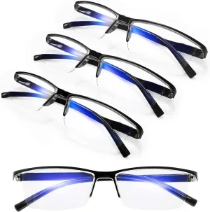 4 Pack Blue Light Blocking Reading Glasses 3.0 Men Women Glare UV Filter Computer Readers 1.00 1.25 1.50 1.75 2.00 2.25 2.50 2.75 3.00 3.50 4.00