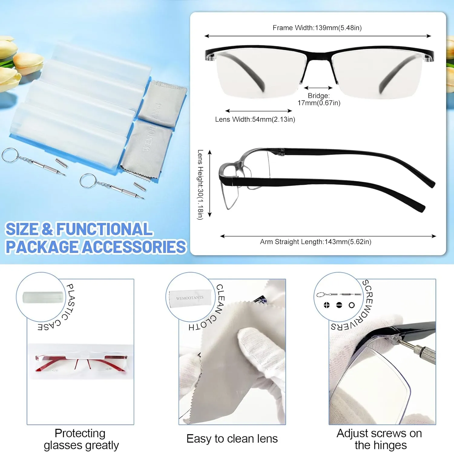 4 Pack Blue Light Blocking Reading Glasses 3.0 Men Women Glare UV Filter Computer Readers 1.00 1.25 1.50 1.75 2.00 2.25 2.50 2.75 3.00 3.50 4.00