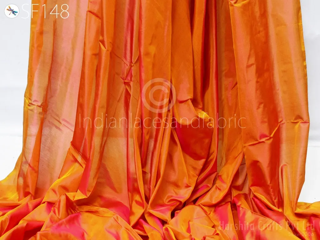 60gsm Iridescent Indian Pure Silk Fabric by the yard Light Weight Soft Silk Curtains Scarf Costume Apparel Wedding Evening Dresses Dolls