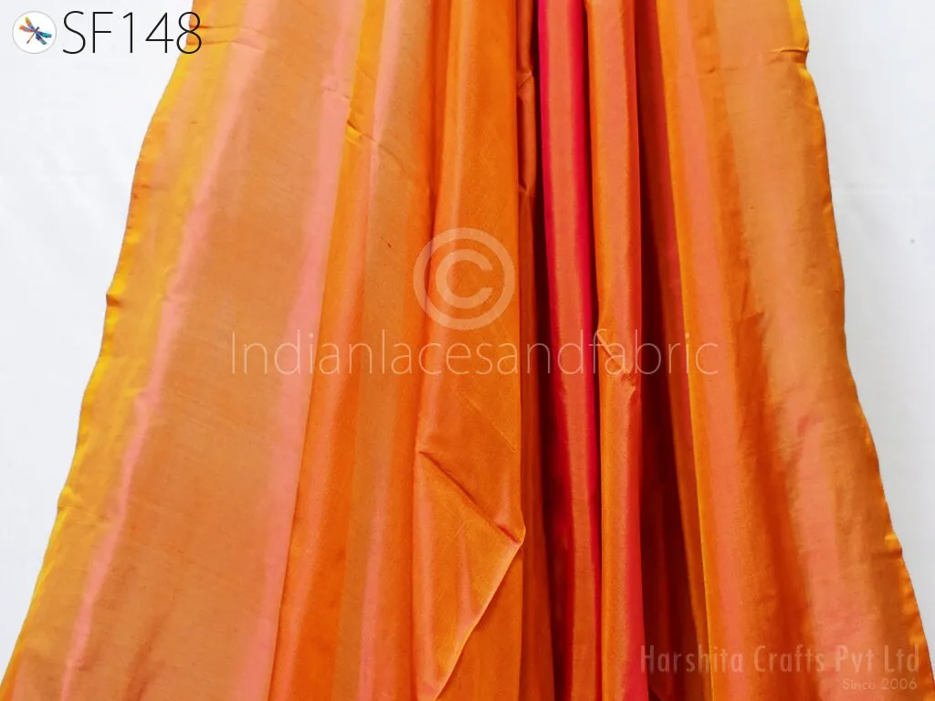 60gsm Iridescent Indian Pure Silk Fabric by the yard Light Weight Soft Silk Curtains Scarf Costume Apparel Wedding Evening Dresses Dolls
