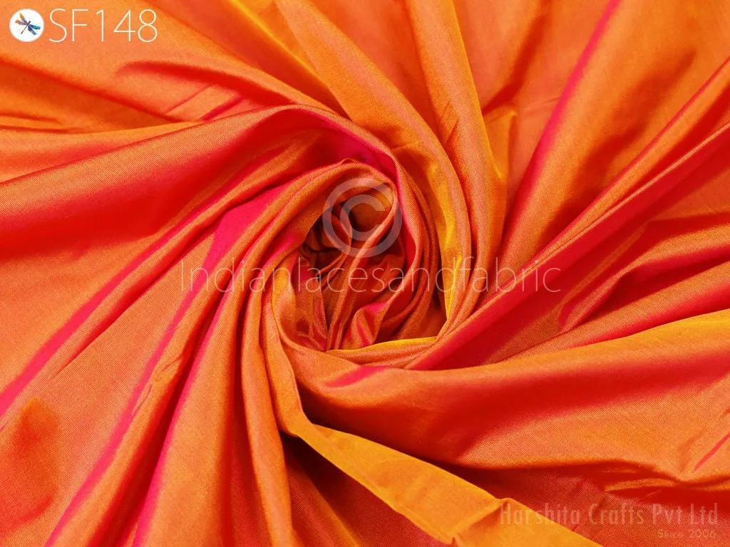 60gsm Iridescent Indian Pure Silk Fabric by the yard Light Weight Soft Silk Curtains Scarf Costume Apparel Wedding Evening Dresses Dolls