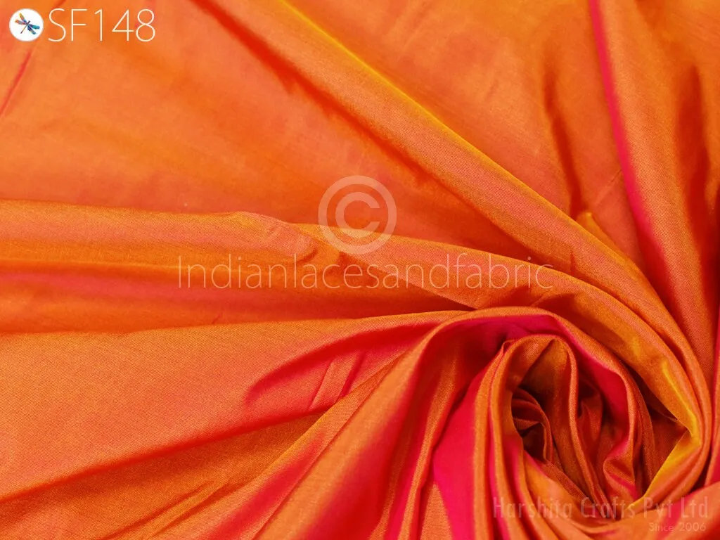 60gsm Iridescent Indian Pure Silk Fabric by the yard Light Weight Soft Silk Curtains Scarf Costume Apparel Wedding Evening Dresses Dolls