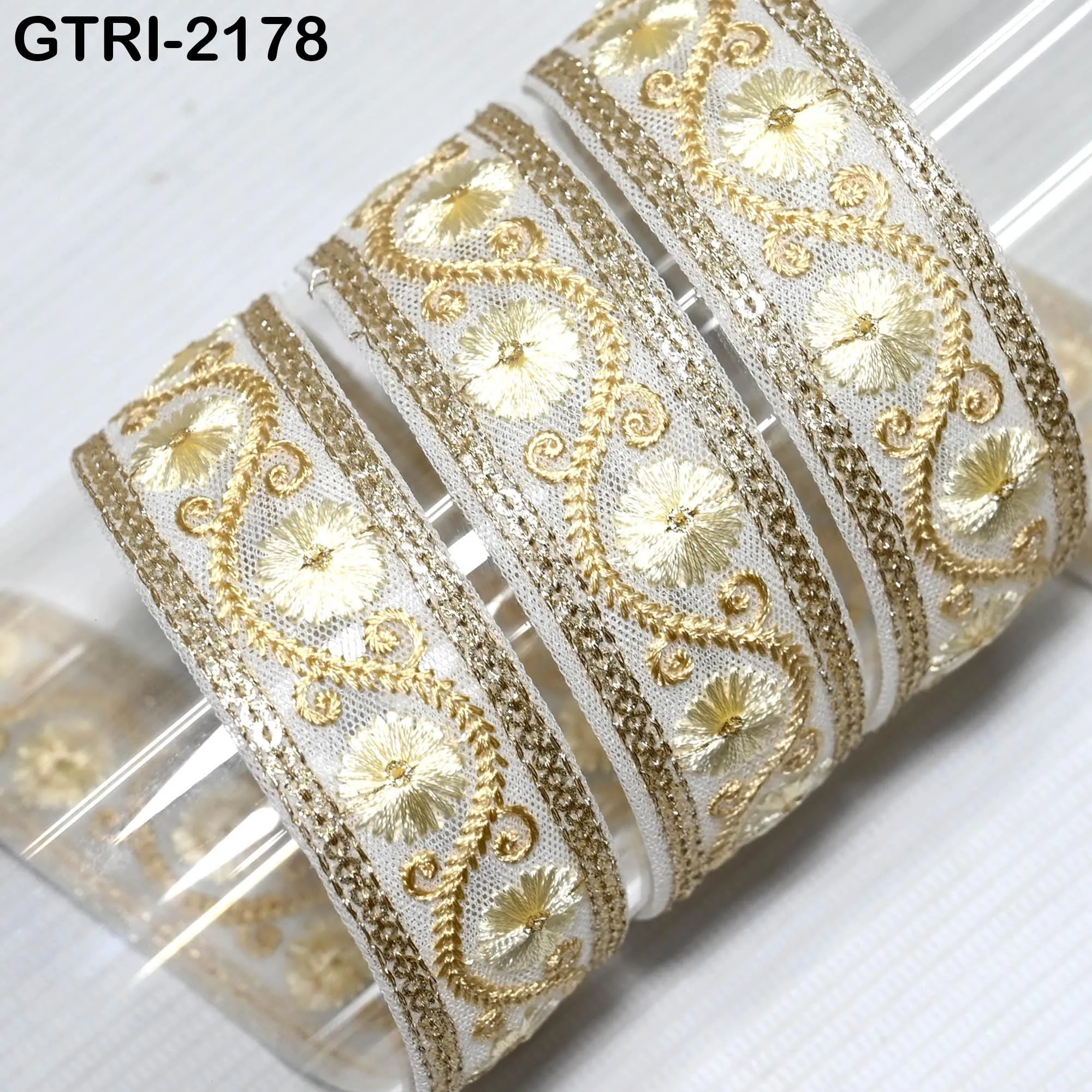 9 Yard 3cm Embroidery Ribbon for Kids Crafting Sewing Costumes Dog Collar Tote Bags, Lampshades, Holidays Decor Embroidered Embellishment