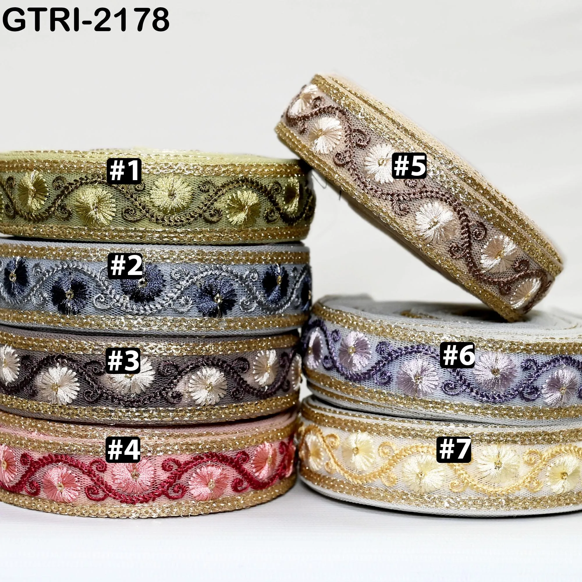 9 Yard 3cm Embroidery Ribbon for Kids Crafting Sewing Costumes Dog Collar Tote Bags, Lampshades, Holidays Decor Embroidered Embellishment