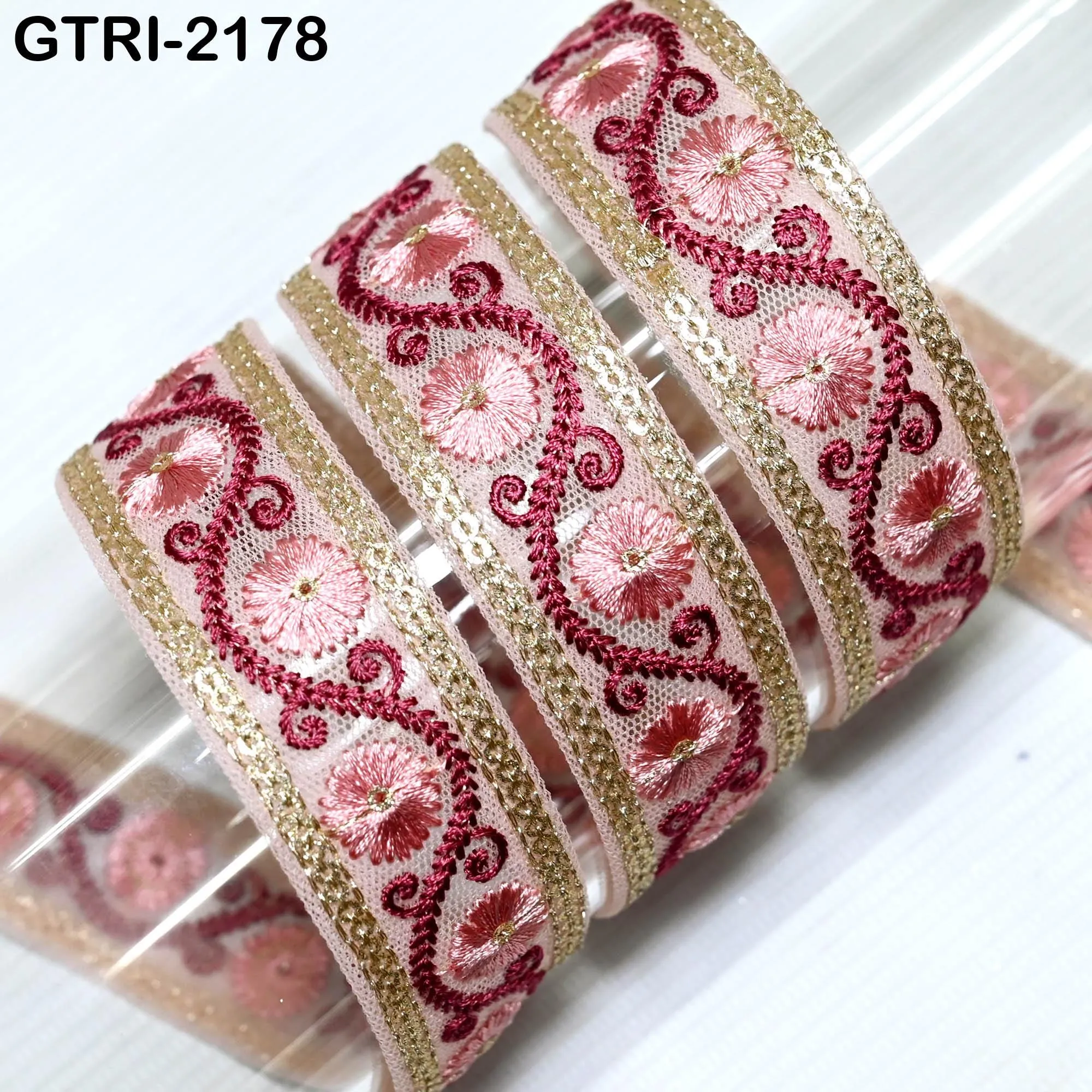 9 Yard 3cm Embroidery Ribbon for Kids Crafting Sewing Costumes Dog Collar Tote Bags, Lampshades, Holidays Decor Embroidered Embellishment