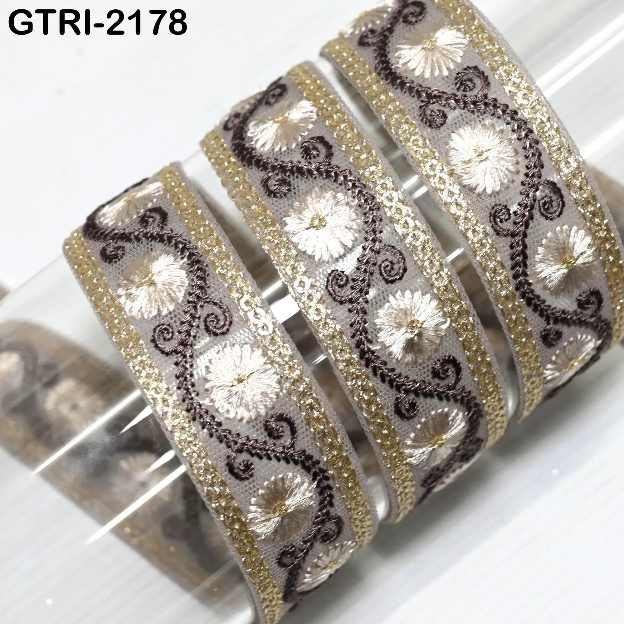 9 Yard 3cm Embroidery Ribbon for Kids Crafting Sewing Costumes Dog Collar Tote Bags, Lampshades, Holidays Decor Embroidered Embellishment