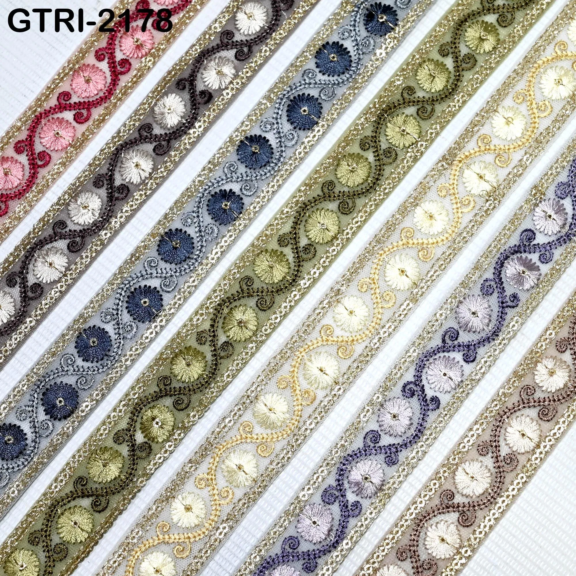 9 Yard 3cm Embroidery Ribbon for Kids Crafting Sewing Costumes Dog Collar Tote Bags, Lampshades, Holidays Decor Embroidered Embellishment