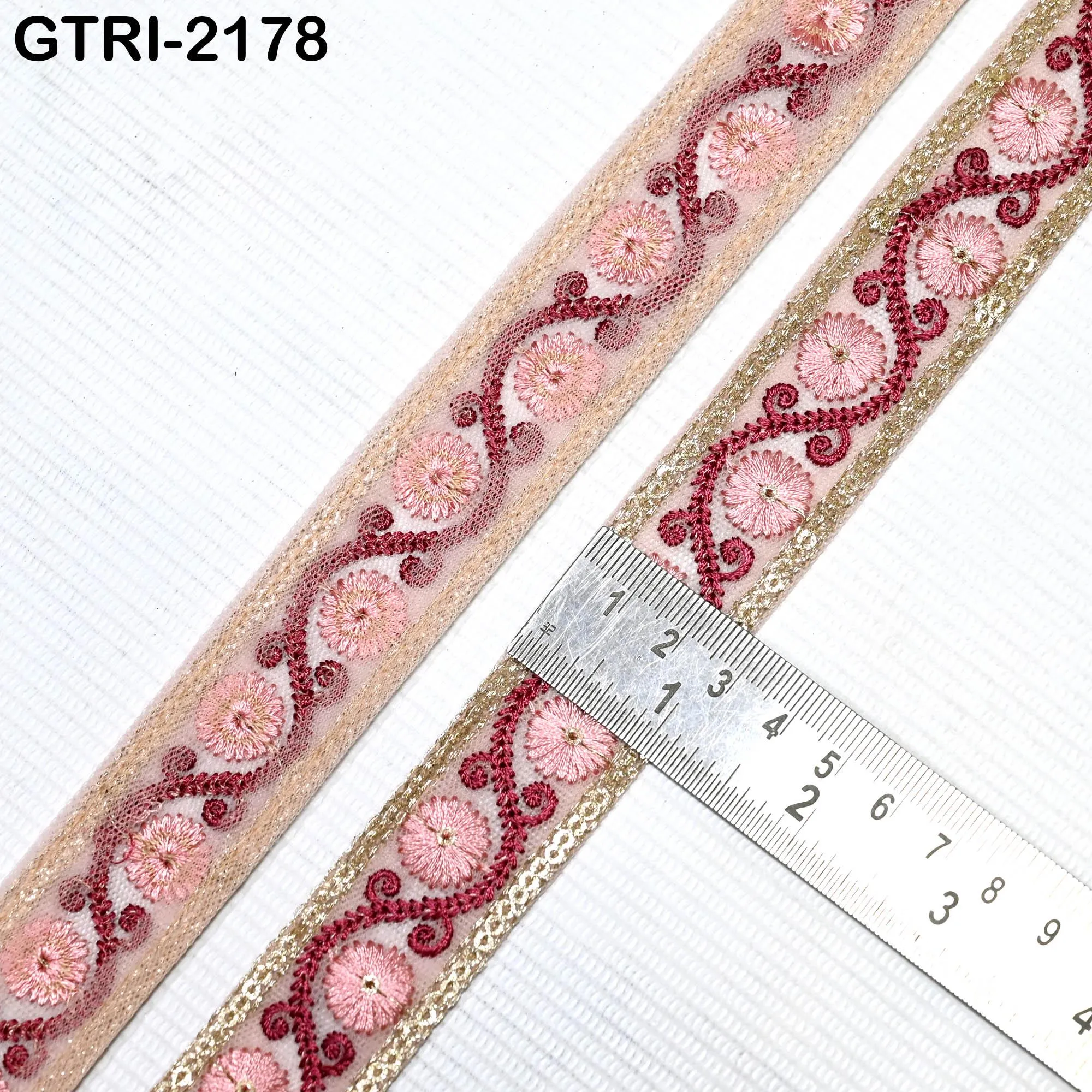 9 Yard 3cm Embroidery Ribbon for Kids Crafting Sewing Costumes Dog Collar Tote Bags, Lampshades, Holidays Decor Embroidered Embellishment