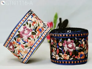 9 Yard Embroidered 10CM Fabric Trim Indian Sari Border Saree Laces Sewing DIY Crafting Decorative Ribbons Trimmings Cushions Beach Bags Hats
