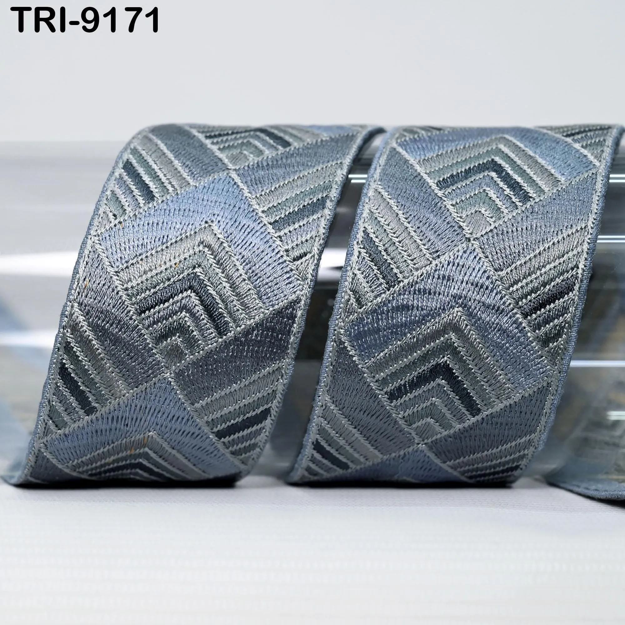 9 Yard Grey 5cm Embroidery Border Embroidered Fabric Trim Gift Wrapping Saree Ribbon DIY Crafting Christmas Decoration Embellishment Trim