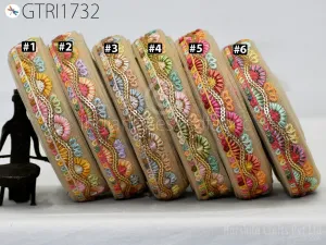 9 Yard Indian 3cm Embroidered Trim Sari Fabric Gift Wrapping Ribbon Embellish Sewing DIY Crafting Border Embroidery Cushions Lace Home Decor