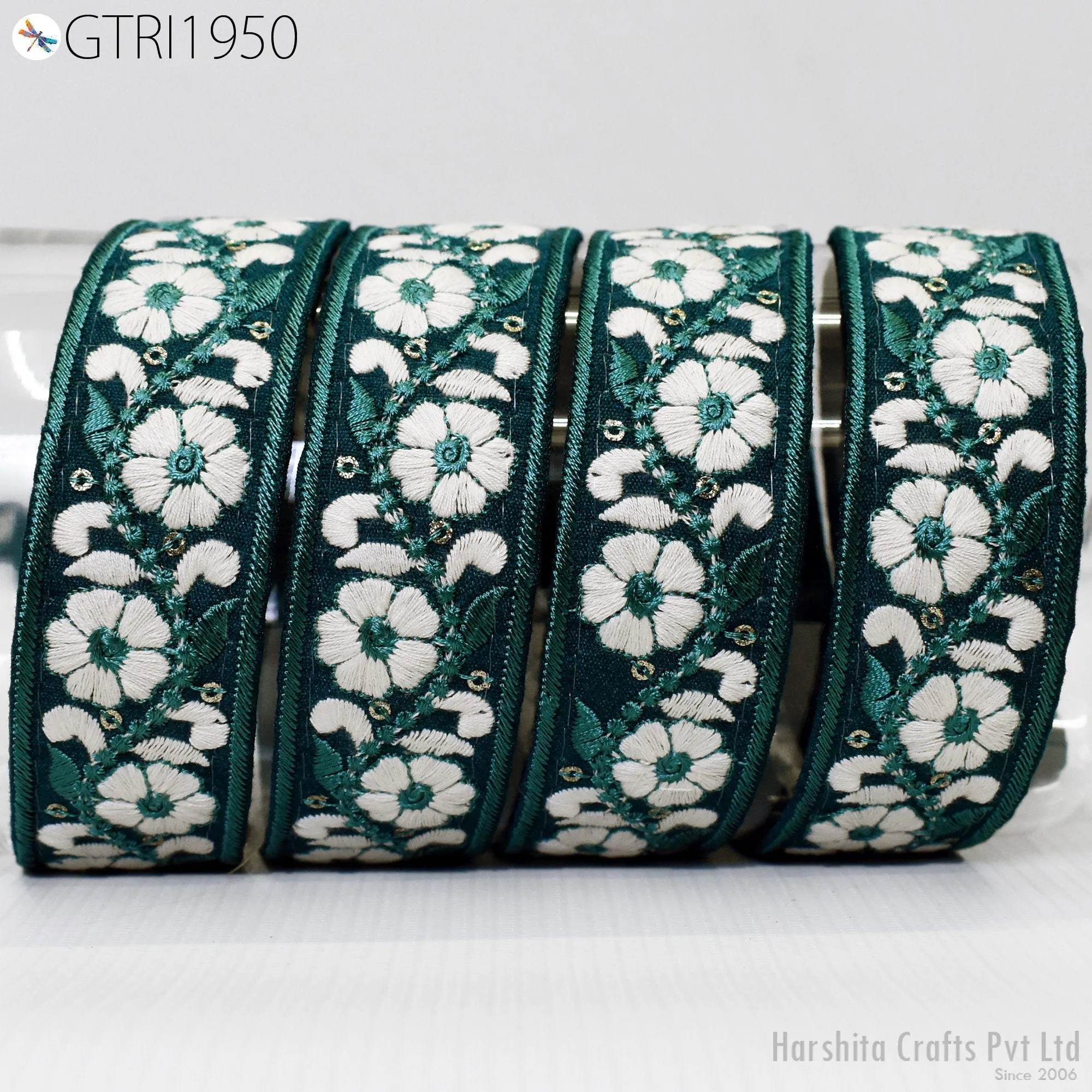 9 Yard Indian 3cm Embroidered Trim Sari Fabric Gift Wrapping Ribbon Embellish Sewing DIY Crafting Border Embroidery Cushions Lace Home Decor