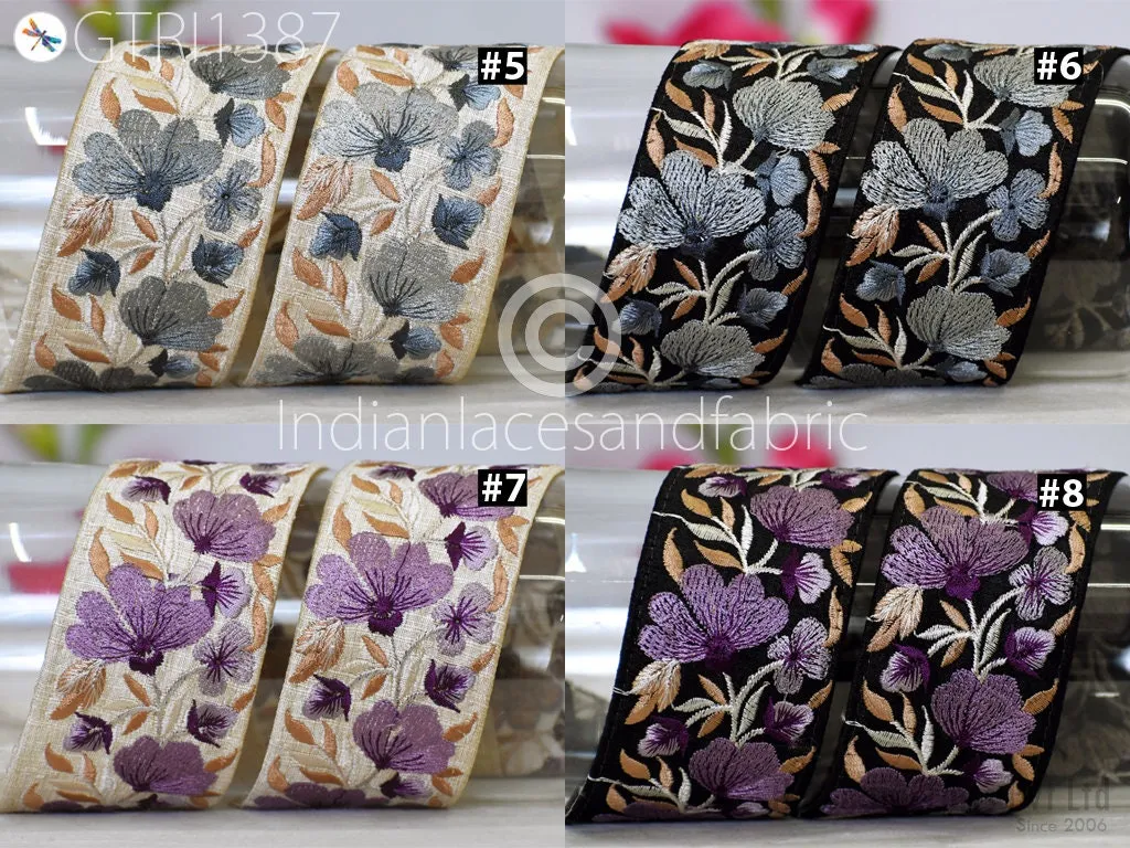 9 Yard Indian 5cm Trim Decor Sari Border Crafting Ribbon Sewing Embroidered Decorative Costumes Cushion Curtain Home Decor Trimming Headband