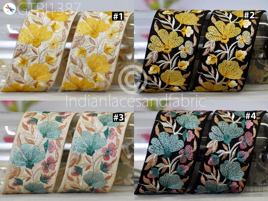 9 Yard Indian 5cm Trim Decor Sari Border Crafting Ribbon Sewing Embroidered Decorative Costumes Cushion Curtain Home Decor Trimming Headband