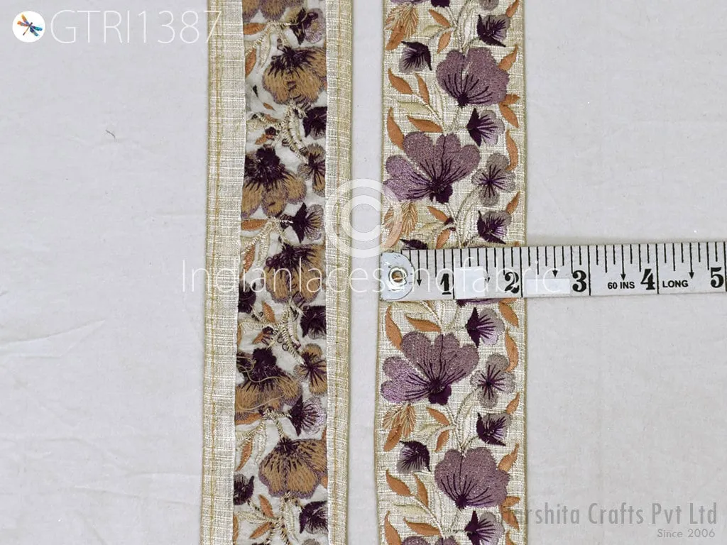 9 Yard Indian 5cm Trim Decor Sari Border Crafting Ribbon Sewing Embroidered Decorative Costumes Cushion Curtain Home Decor Trimming Headband