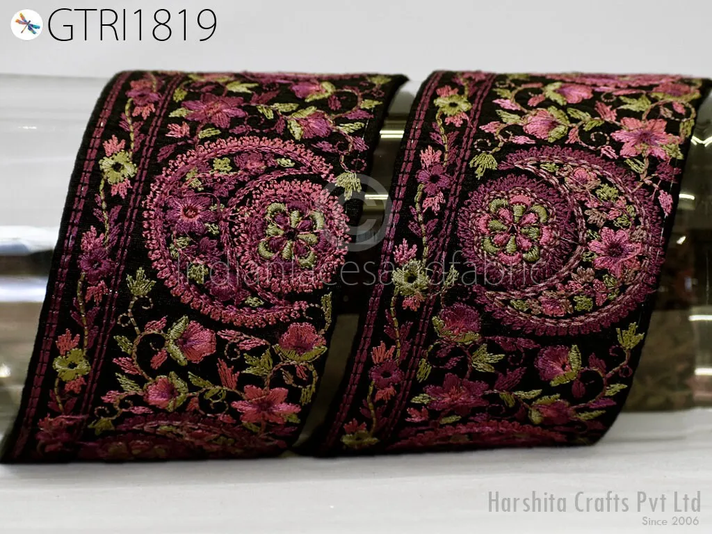 9 Yard Indian 7cm Embroidery Sari Trim Embroidered Wedding lehenga Border Saree Cushions Cover Sewing Crafting  Curtains Headbands Ribbon