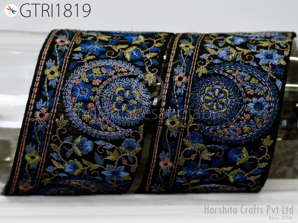 9 Yard Indian 7cm Embroidery Sari Trim Embroidered Wedding lehenga Border Saree Cushions Cover Sewing Crafting  Curtains Headbands Ribbon