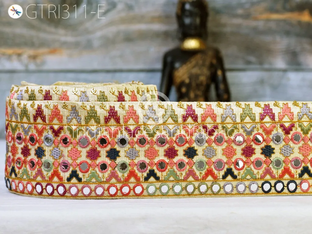 9 Yard Indian 8CM Embroidered Trim Drapery Bag Saree Decorative Trimming Crafting Sewing Sari Borders Embellishments Home Décor Ribbon