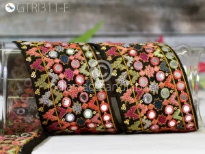 9 Yard Indian 8CM Embroidered Trim Drapery Bag Saree Decorative Trimming Crafting Sewing Sari Borders Embellishments Home Décor Ribbon