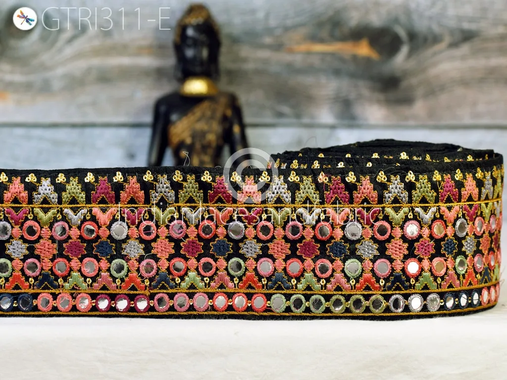9 Yard Indian 8CM Embroidered Trim Drapery Bag Saree Decorative Trimming Crafting Sewing Sari Borders Embellishments Home Décor Ribbon