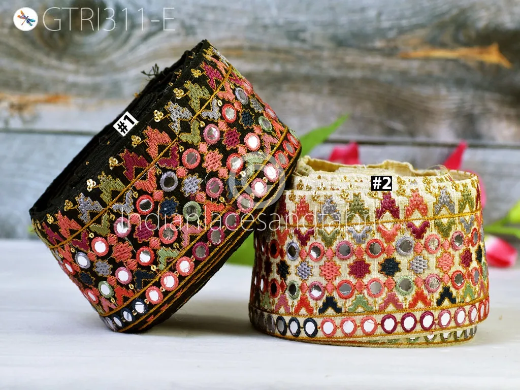 9 Yard Indian 8CM Embroidered Trim Drapery Bag Saree Decorative Trimming Crafting Sewing Sari Borders Embellishments Home Décor Ribbon