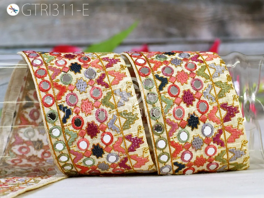 9 Yard Indian 8CM Embroidered Trim Drapery Bag Saree Decorative Trimming Crafting Sewing Sari Borders Embellishments Home Décor Ribbon