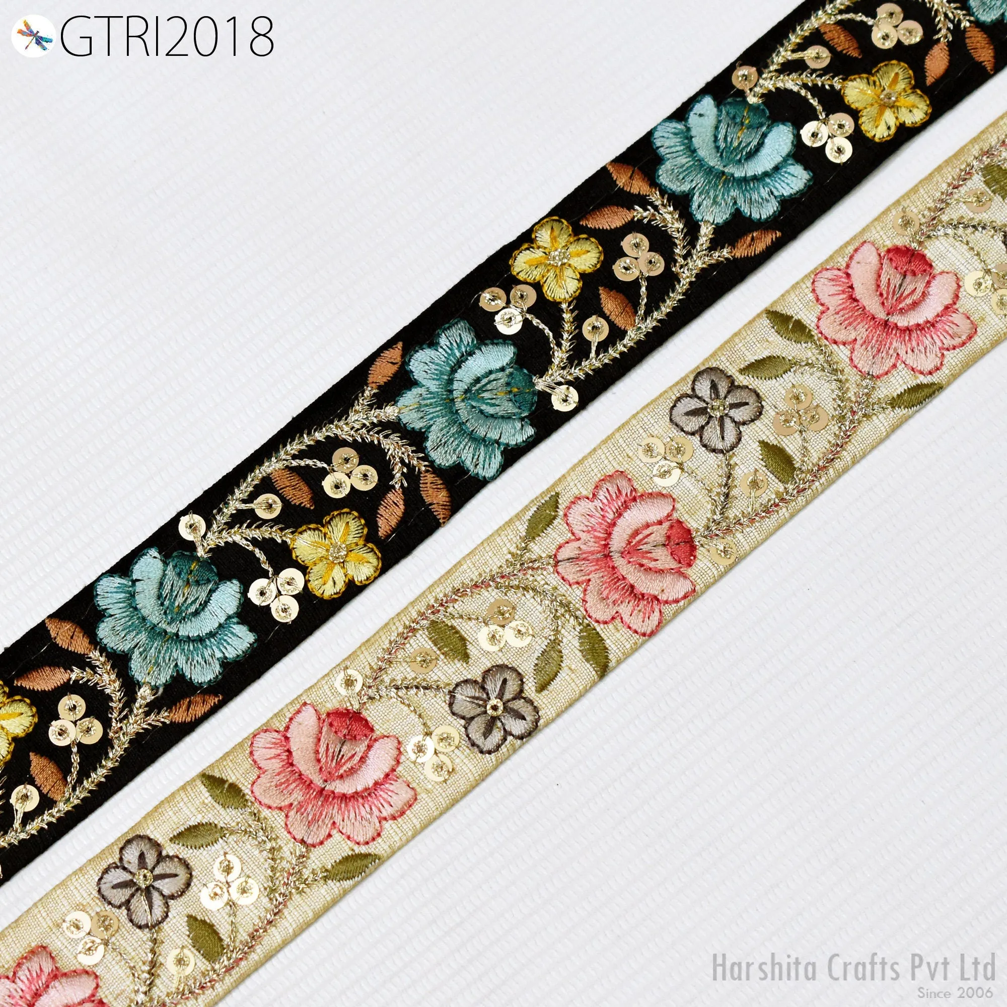 9 Yard Indian Embroidery 35mm Trim Embroidered Saree Ribbon Cushions Sewing Crafting Embellishments Sari Trimmings Border Curtain Home Décor