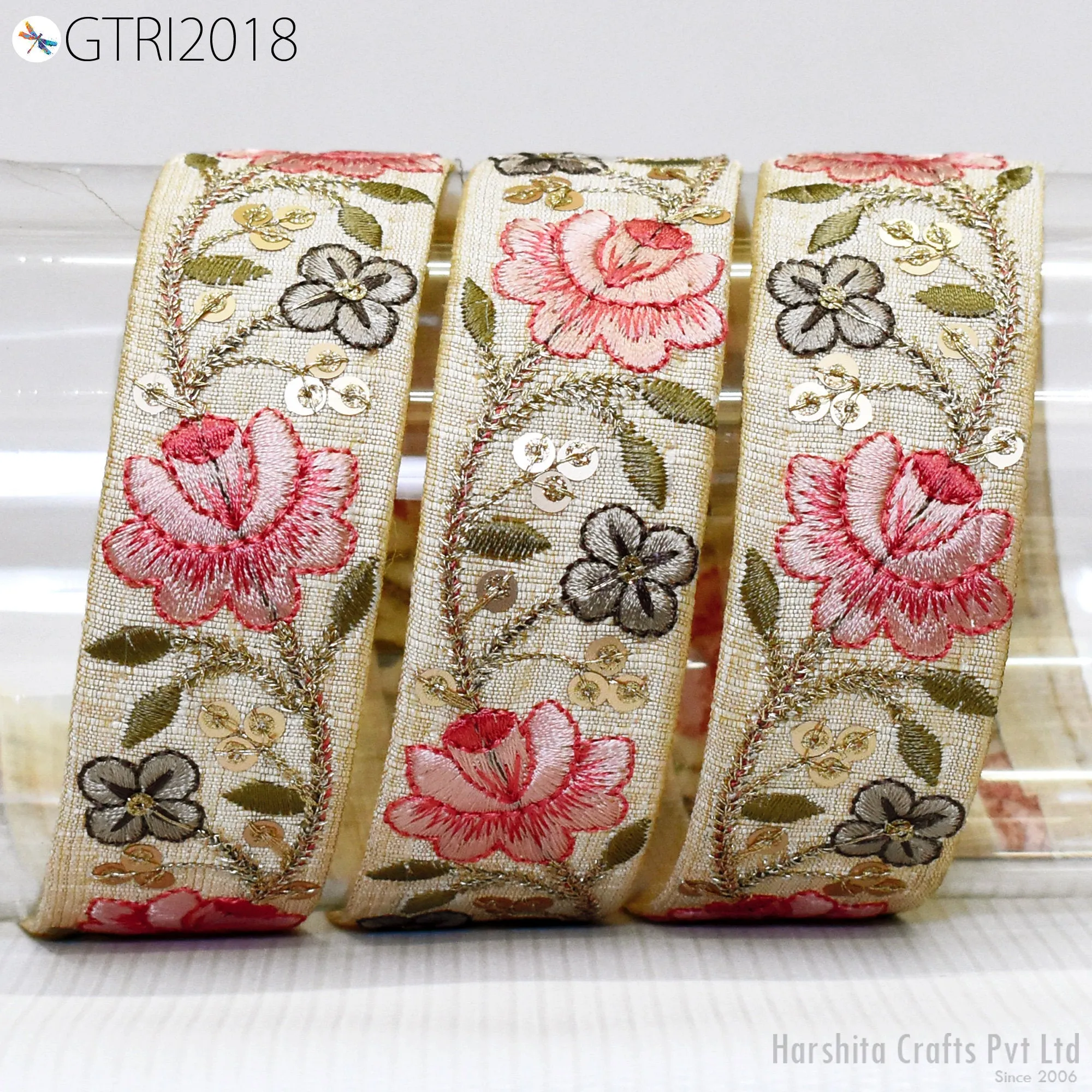 9 Yard Indian Embroidery 35mm Trim Embroidered Saree Ribbon Cushions Sewing Crafting Embellishments Sari Trimmings Border Curtain Home Décor