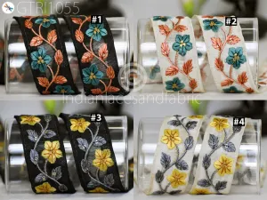 9 Yard Indian Floral Embroidered Trim Sari Embellishment Embroidery Border Saree Ribbon Cushions Cover Home Décor Sewing Clothing Trimmings