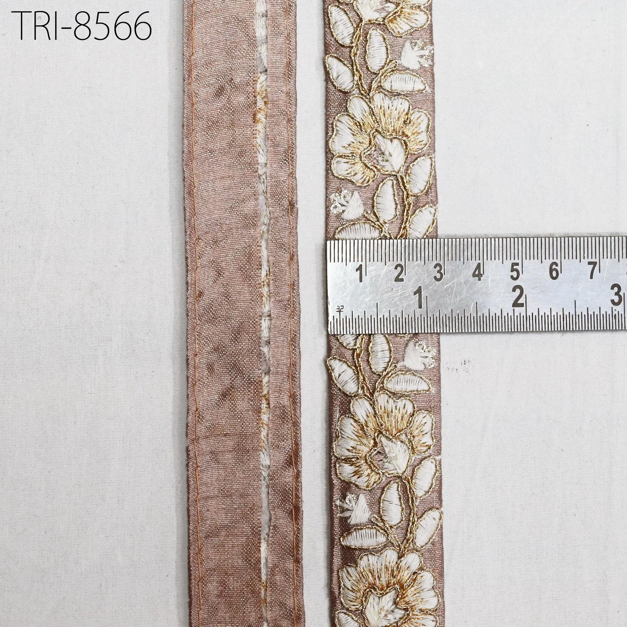 9 Yard  Mauve 27cm Gold Embroidery Ribbons Gift Wrapping Indian Sari Embellish Sewing DIY Crafting Embroidered Fabric Trim Border Home Decor
