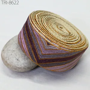 9 Yard Mauve 5CM Embroidery Trim Ribbon Indian Sari Border Craft Sewing Embroidered Hair Accessories, Embellish Ornaments making Home Decor